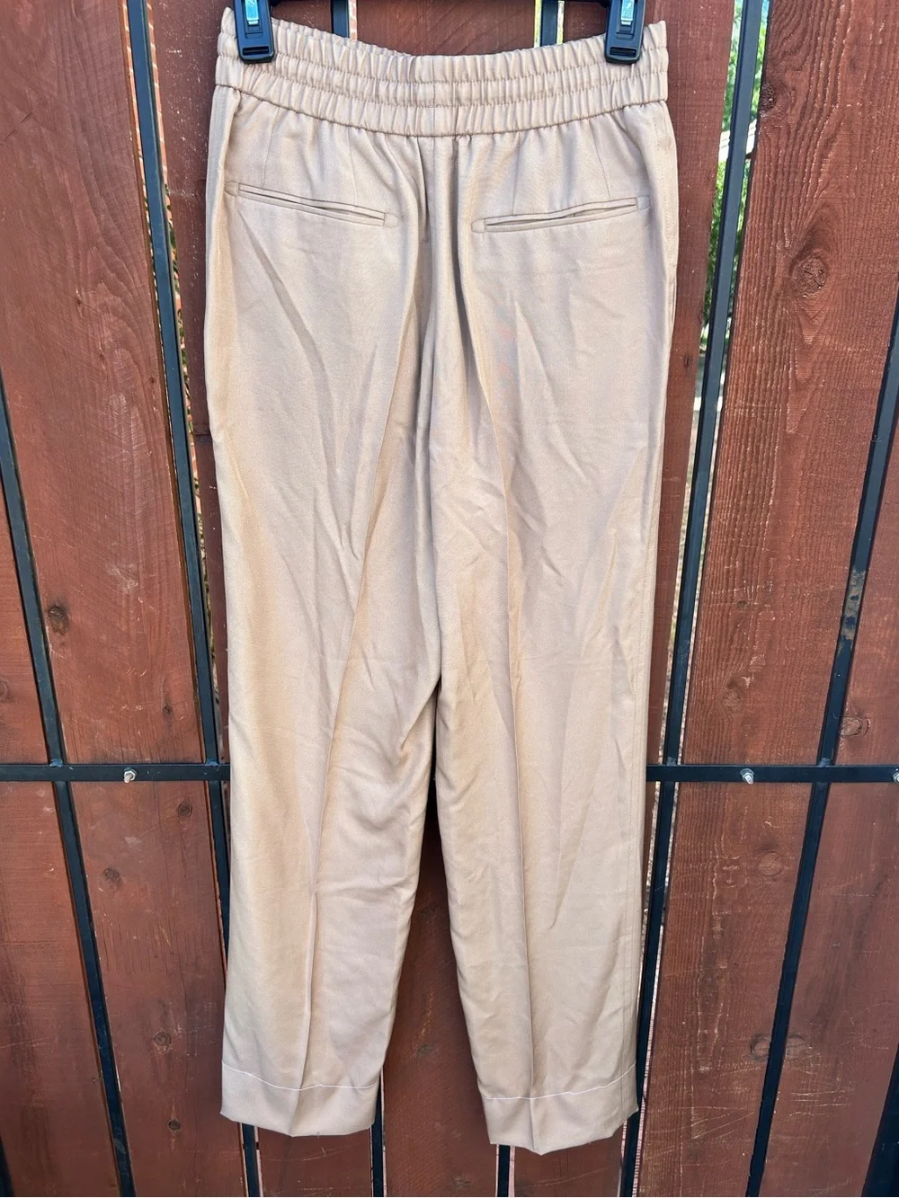 Brioni Trouser leather trimmed Straight Leg size 38 NWT Camel Tan